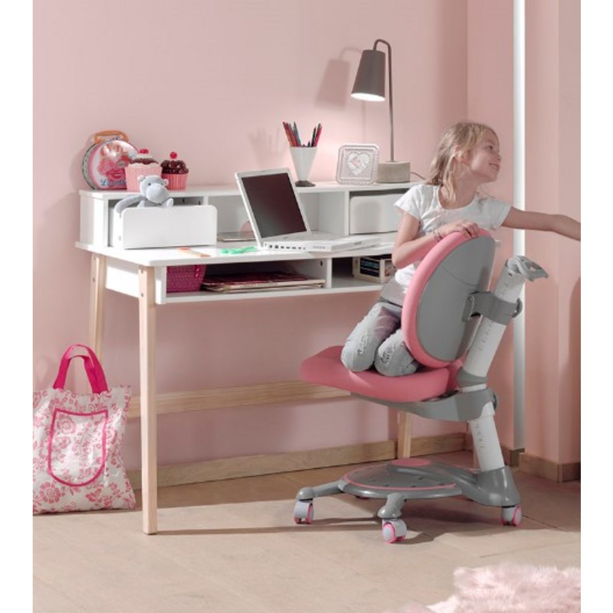 Bureau pour enfant rose