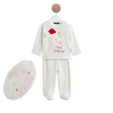 IN EXTENSO Pyjama 2 pièces noël avec range pyjama bébé fille (Ecru)
