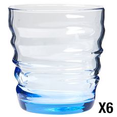 BORMIOLI ROCCO Lot de 6 verres à eau RIFLESSI ACQUA Saphire Blue