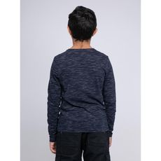 t-shirt manches longues col rond pur coton jilamby-j (Bleu marine)