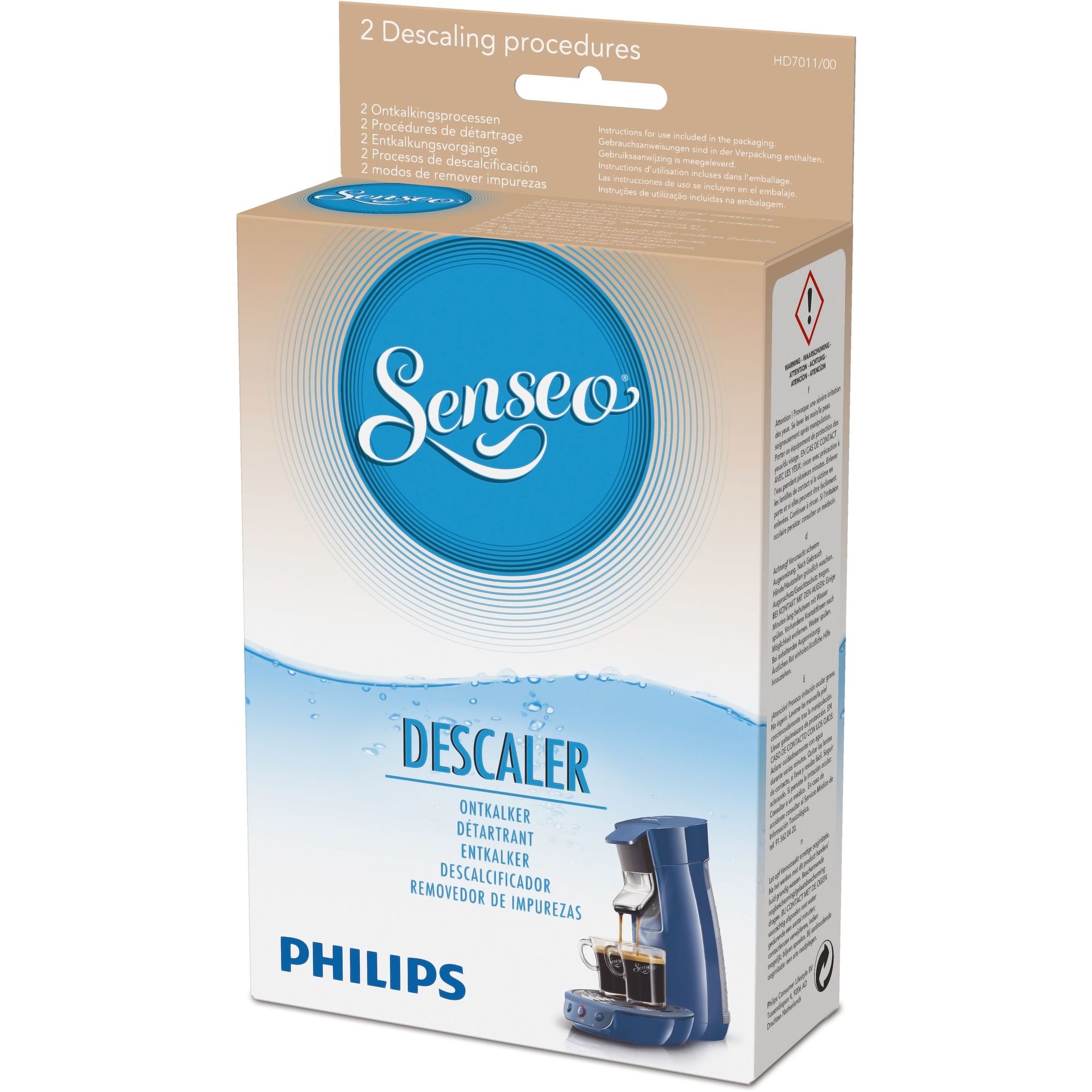 PHILIPS Détartrant machine à café Senseo - 4 doses - PHILIPS HD7012 pas  cher 