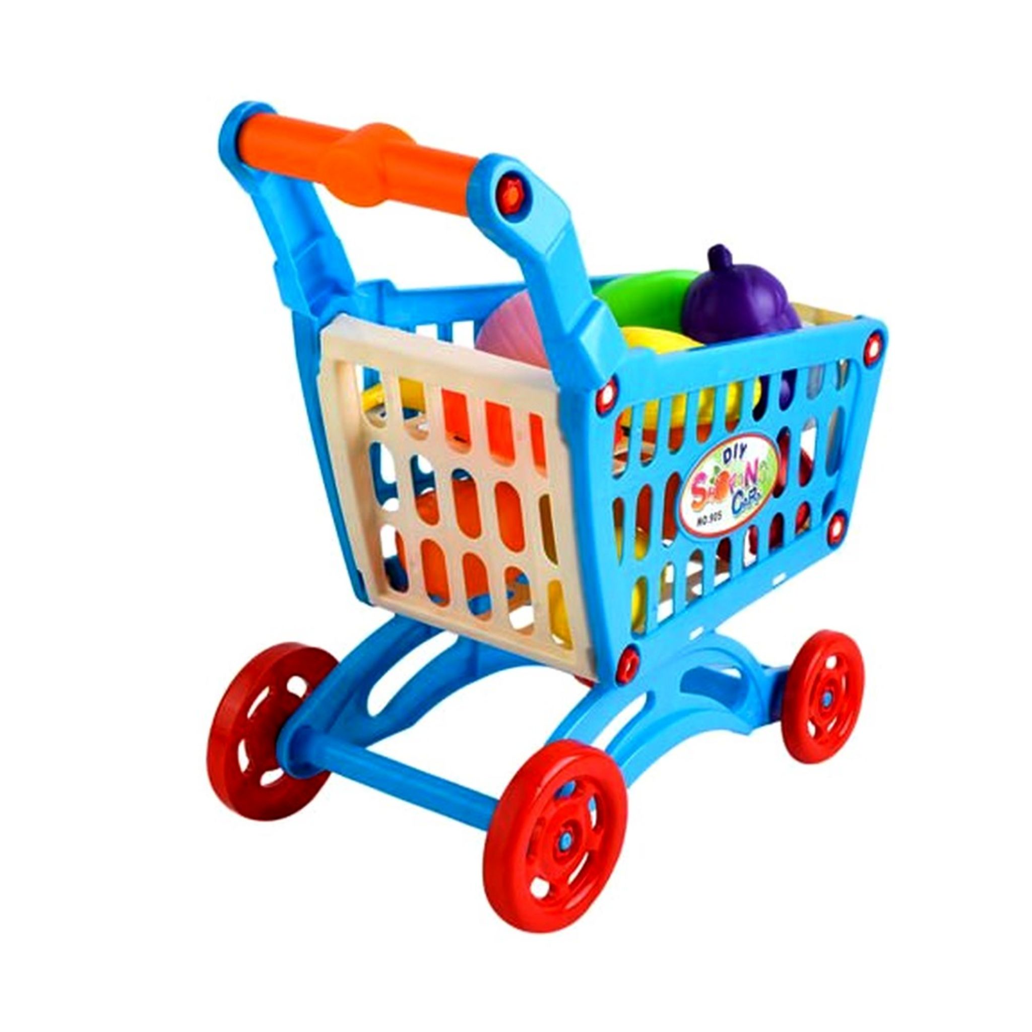 Chariot de course garni fruit legume plastique jouet enfant