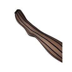 Collant fin - 1 paire - Sexy - Semi opaque - Mat - Gousset polyamide - Rayures - Extase (Noir)