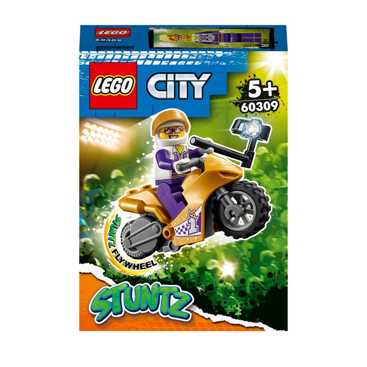 LEGO® 60298 City Stuntz La Moto de Cascade Fusée, Moto à