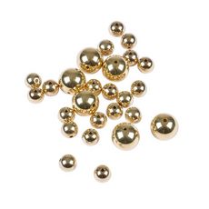Lot de 26 Perles Rondes  Effet Métal  1-1,5cm Or