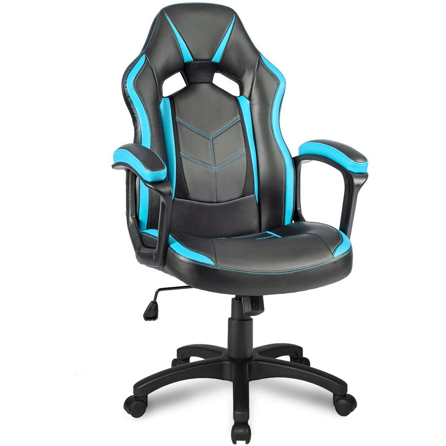 Chaise de bureau gaming réglable - coussin lombaires et tétière inclus -  fonction bascule verrouillable - noir gris