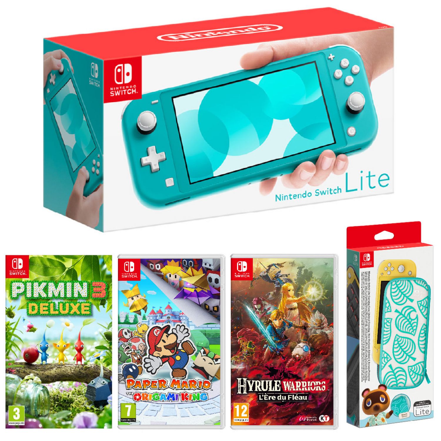 NINTENDO Console Nintendo Switch Lite Turquoise + Pikmin 3 + Paper