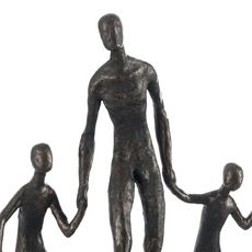 Figurine famille courant résine marron