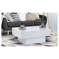 Table basse coulissante (Blanc)