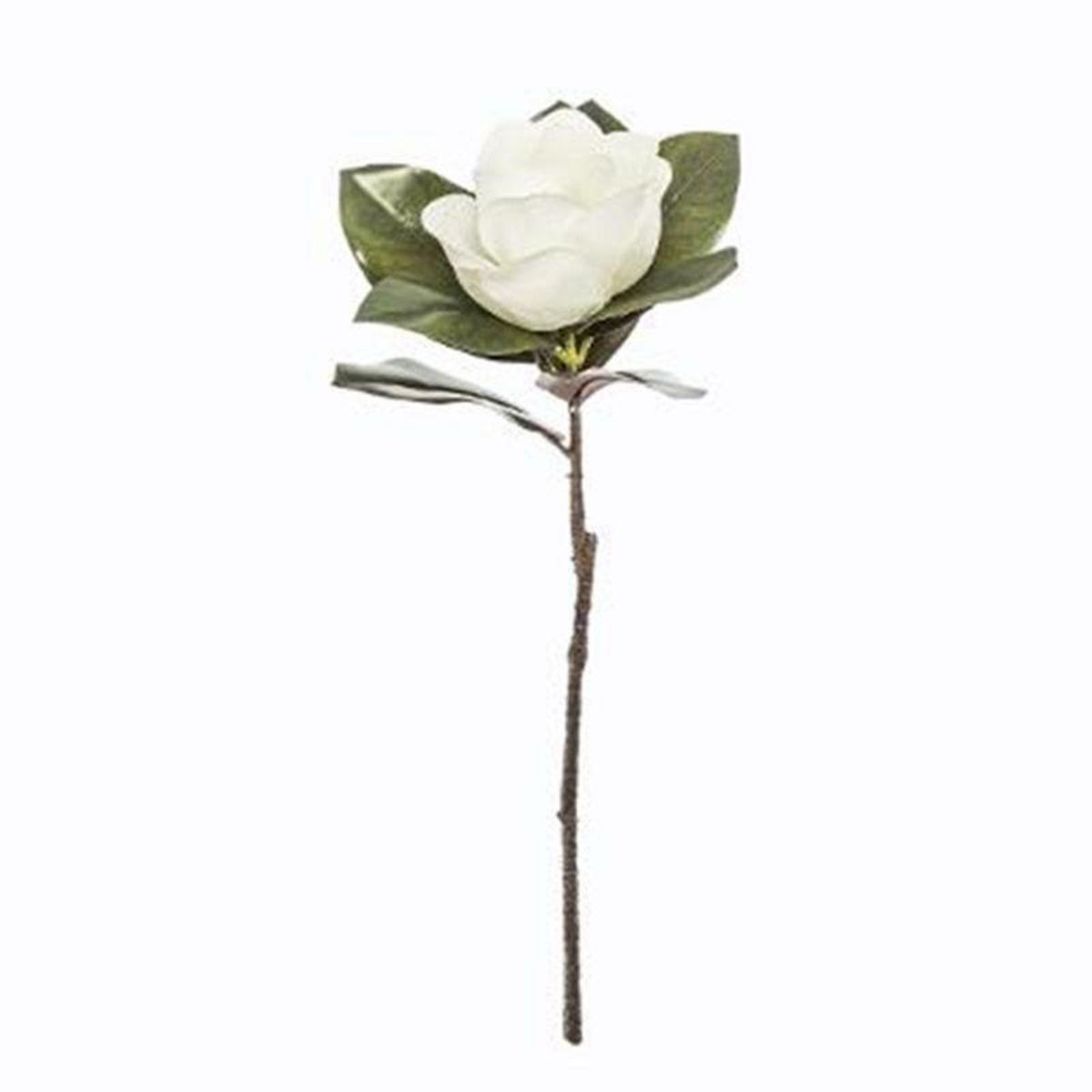  Fleur Artificielle  Magnolia  70cm Blanc & Vert