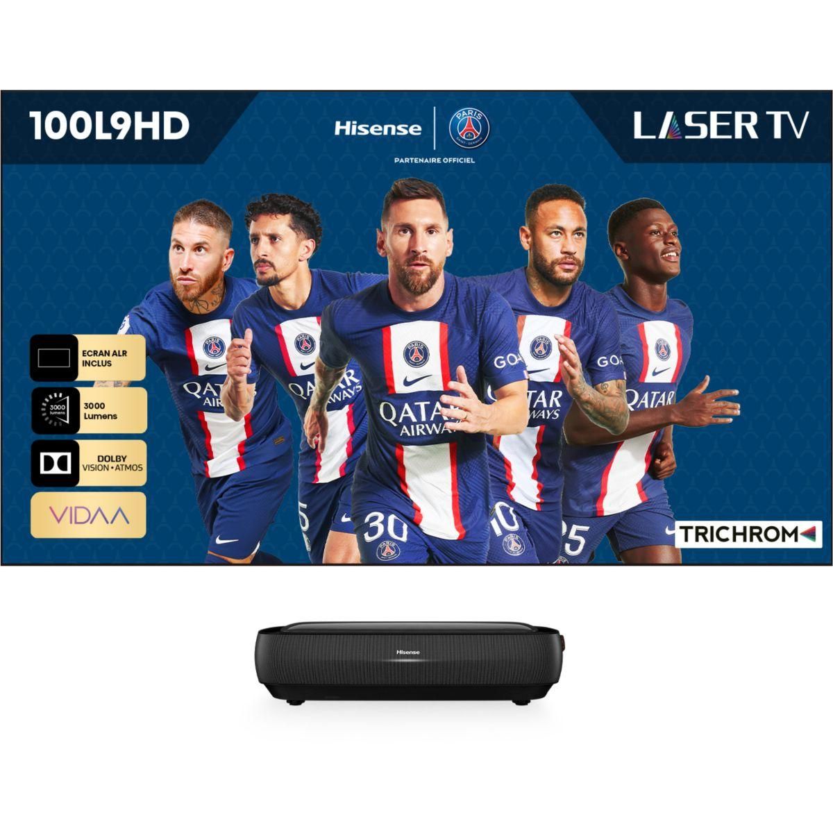 Hisense Vidéoprojecteur home cinéma 100L9HD Laser TV + écran 2023