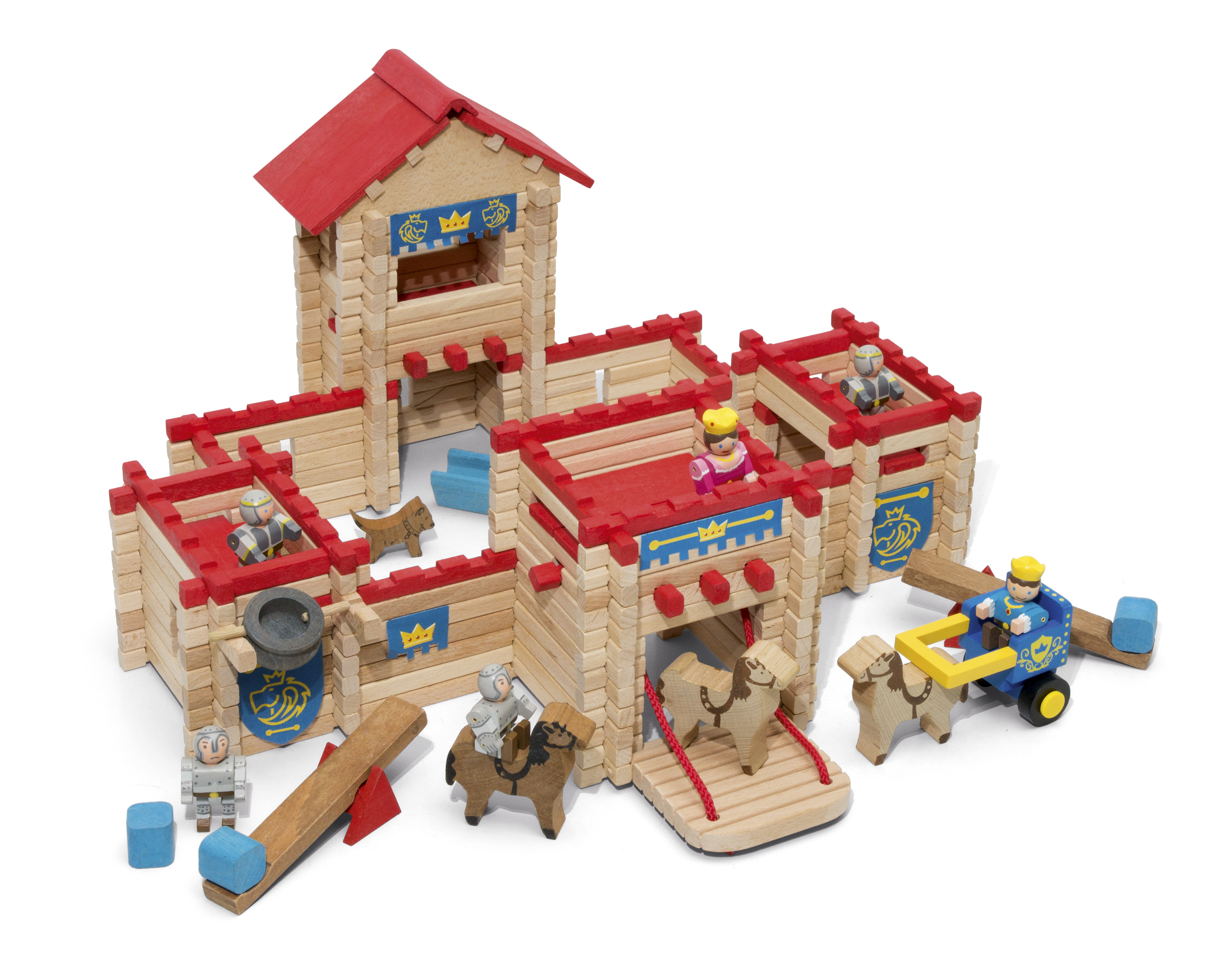 Jeu de construction Château Fort 47 pièces Orchard - Jouet en bois -  Plantoys