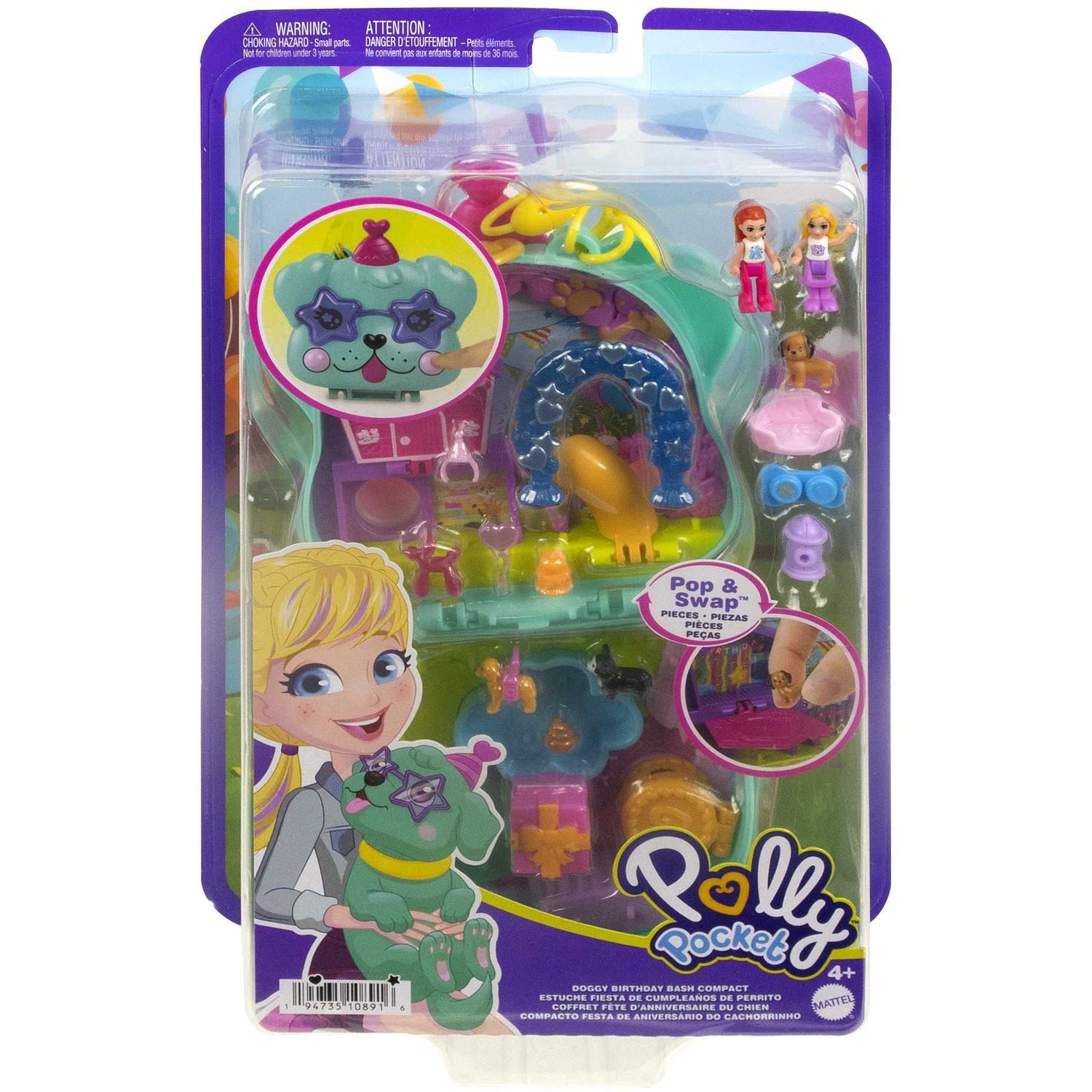 Polly Pocket-Coffret La Fête Du Chiot avec figurines, HKV52