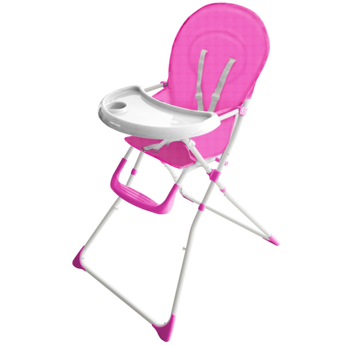 COMPTINE Chaise haute pliante bébé rose pas cher 