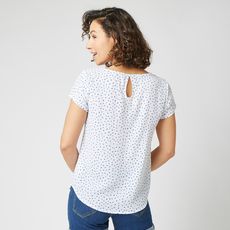 IN EXTENSO Blouse manches courtes plumetis femme (blanc)