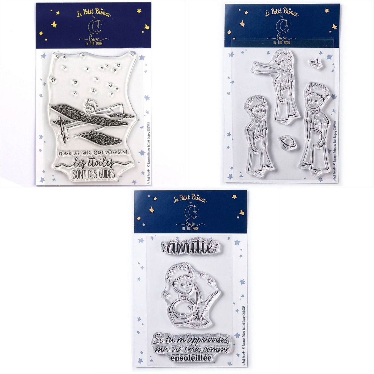 Youdoit 9 Tampons transparents Le Petit Prince dans son avion + Etoiles + Renard