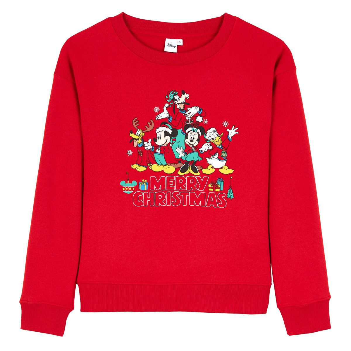 Pull de Noël Disney rouge femme