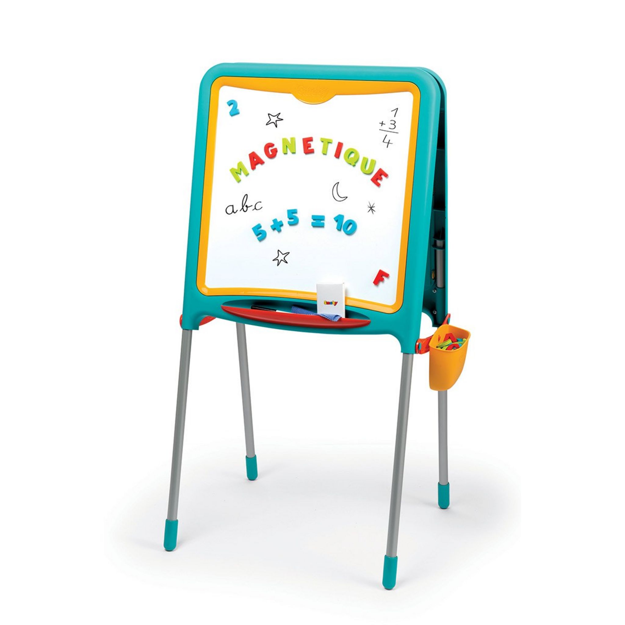 Tableau blanc pour enfant avec feutres, lettres et chiffres magnétiques 