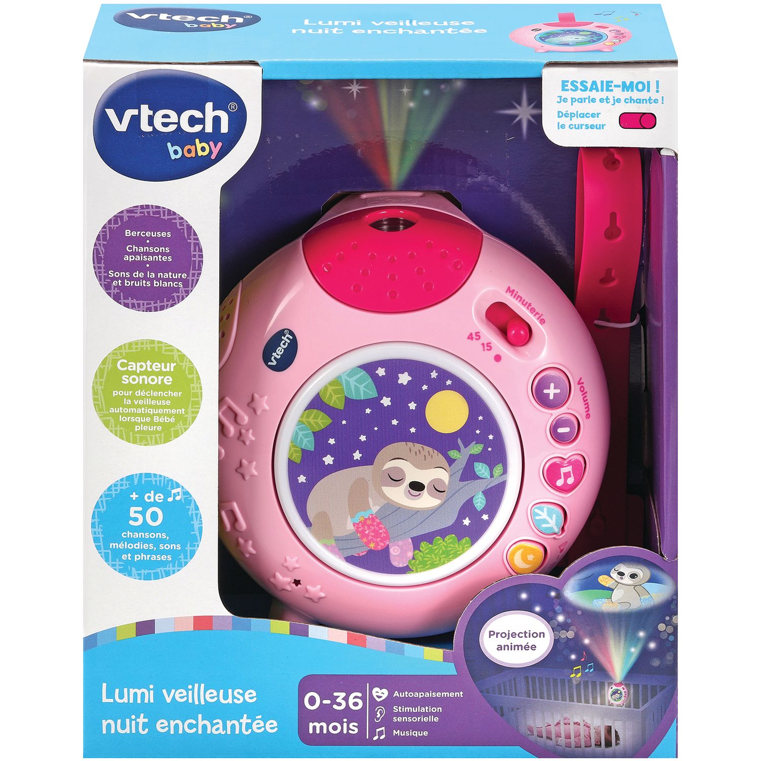 VTECH BABY Lumi veilleuse nuit enchantée rose pas cher 