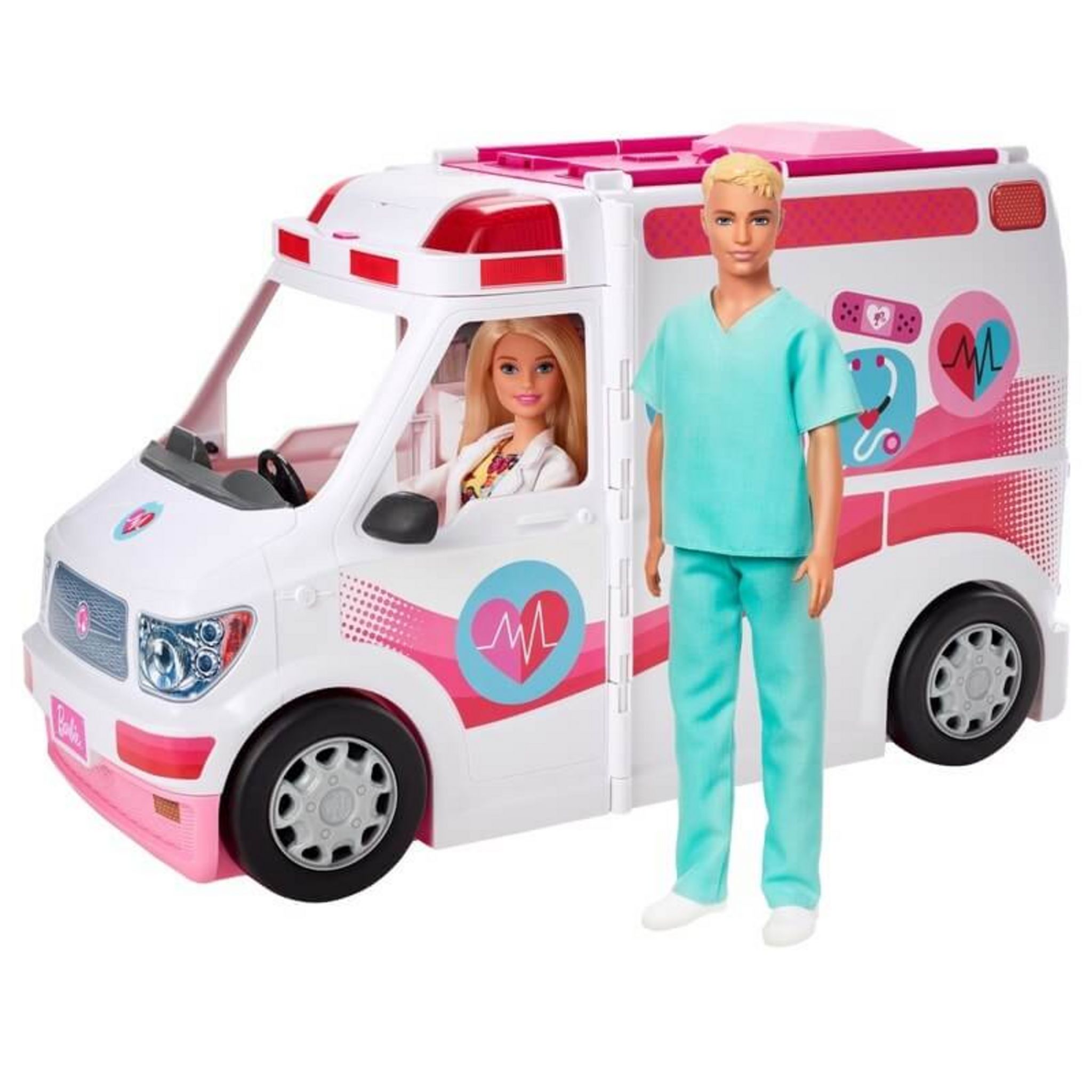 MATTEL Poup e Barbie Barbie Ken et leur v hicule m dic pas cher