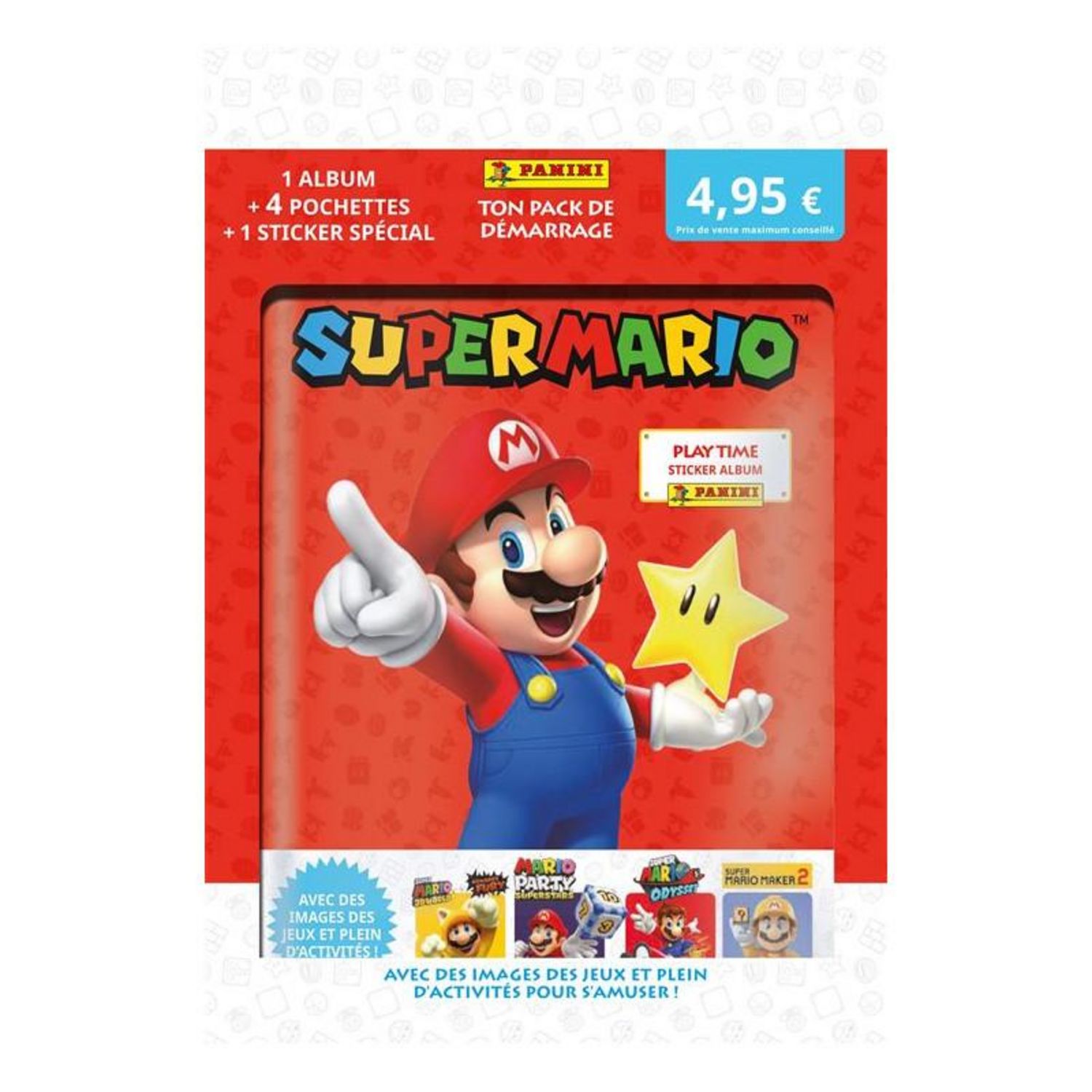 Panini Album Stickers à collectionner Panini Super Mario avec 4 pochettes  et 1 sticker édition limitée pas cher 