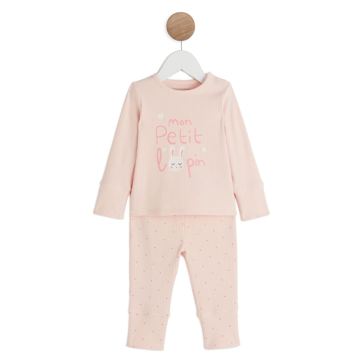 INEXTENSO Pyjama rose volutif en coton b b fille pas cher