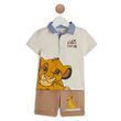 LE ROI LION Ensemble Simba polo et bermuda bébé garçon . Coloris disponibles : Beige
