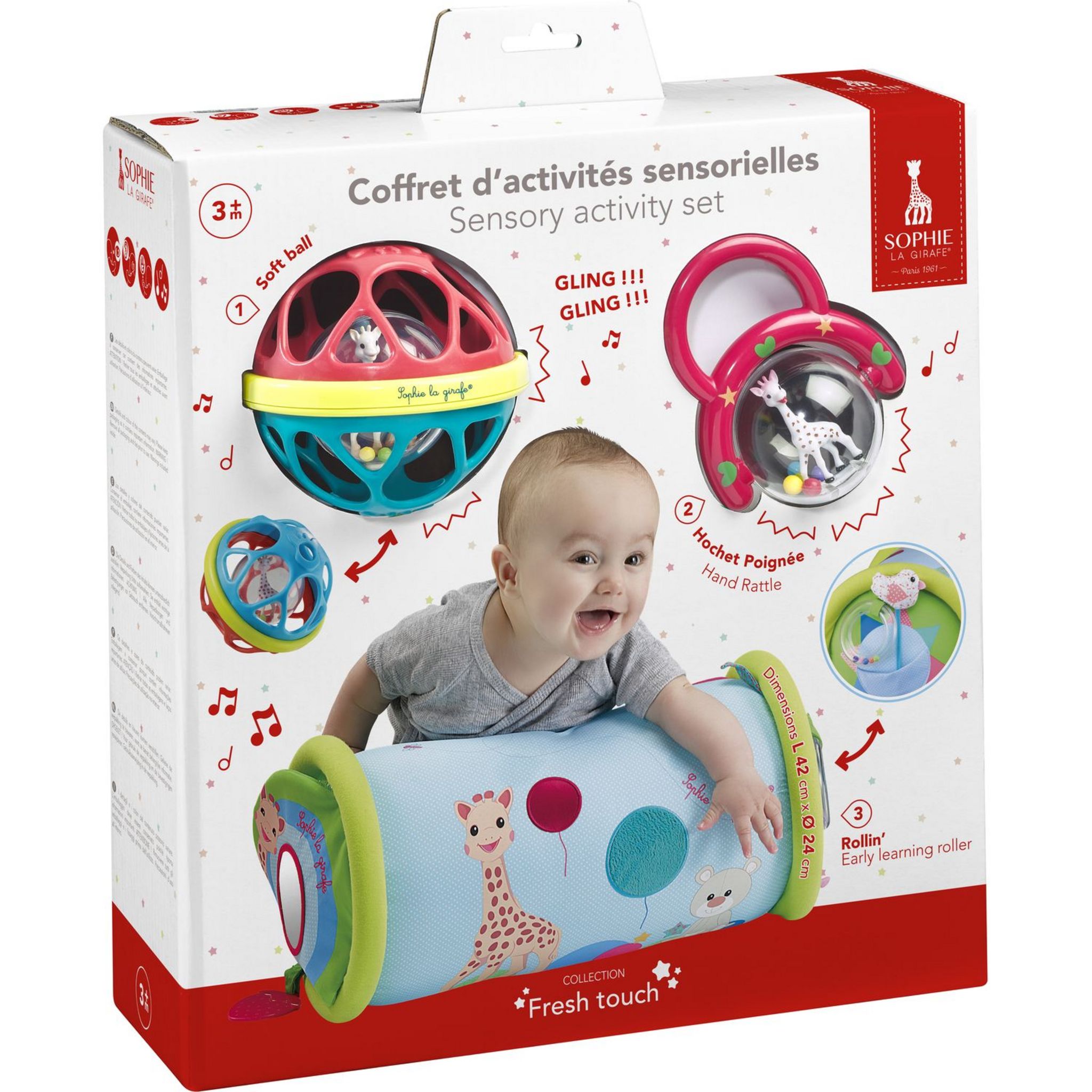 Coffret naissance sophie, jouets 1er age