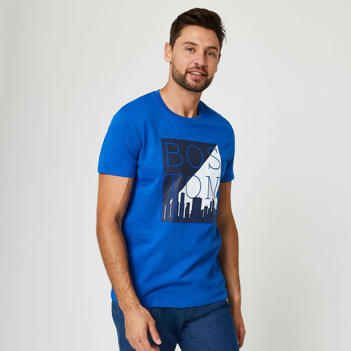 IN EXTENSO T shirt homme Bleu taille L pas cher Auchan