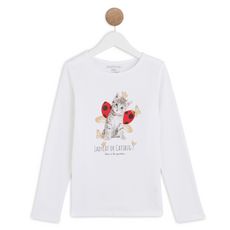 IN EXTENSO T-shirt manches longues chat fille (Blanc)