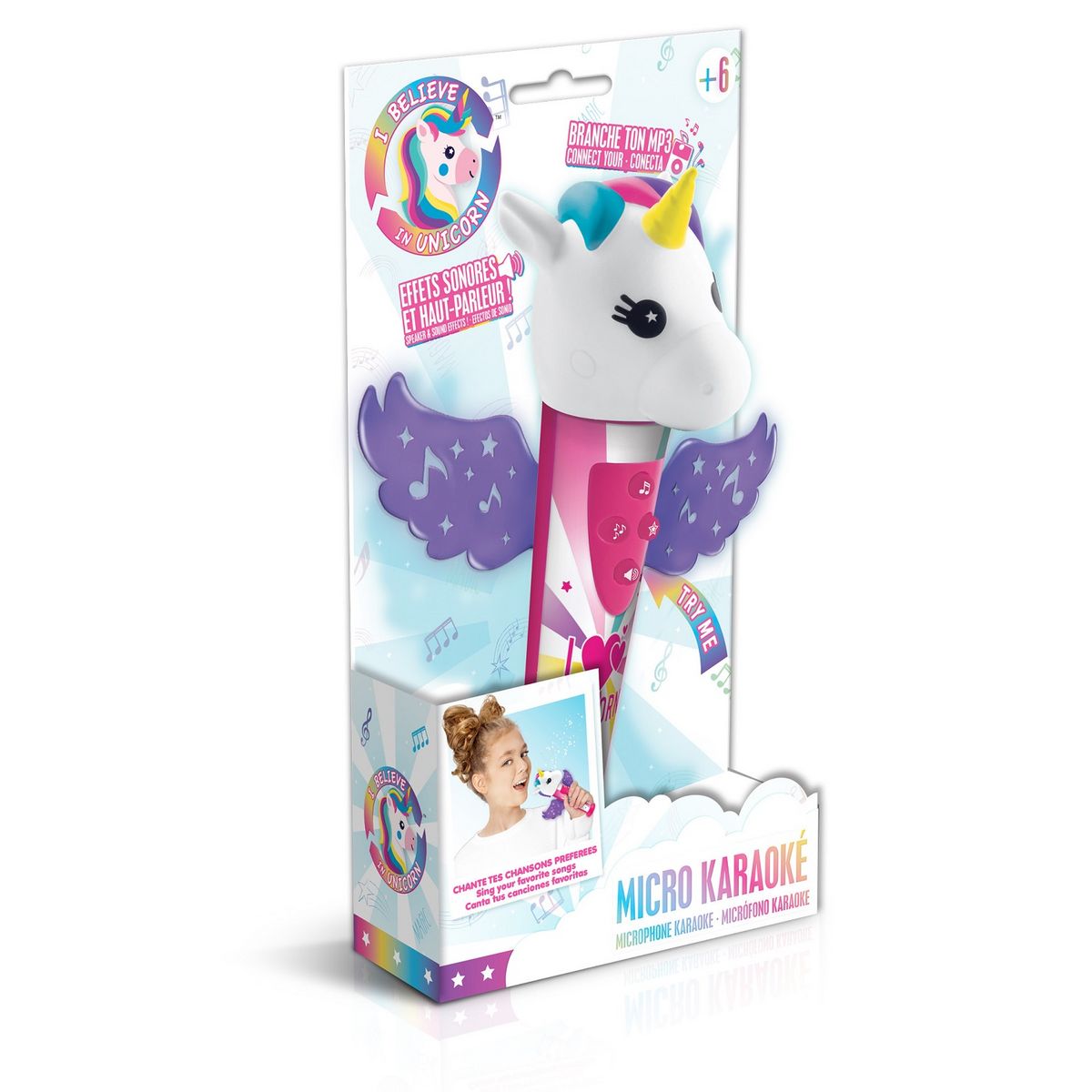 Microphone Licorne Avec Pied Lumineux Et Haut-parleur à Prix Carrefour