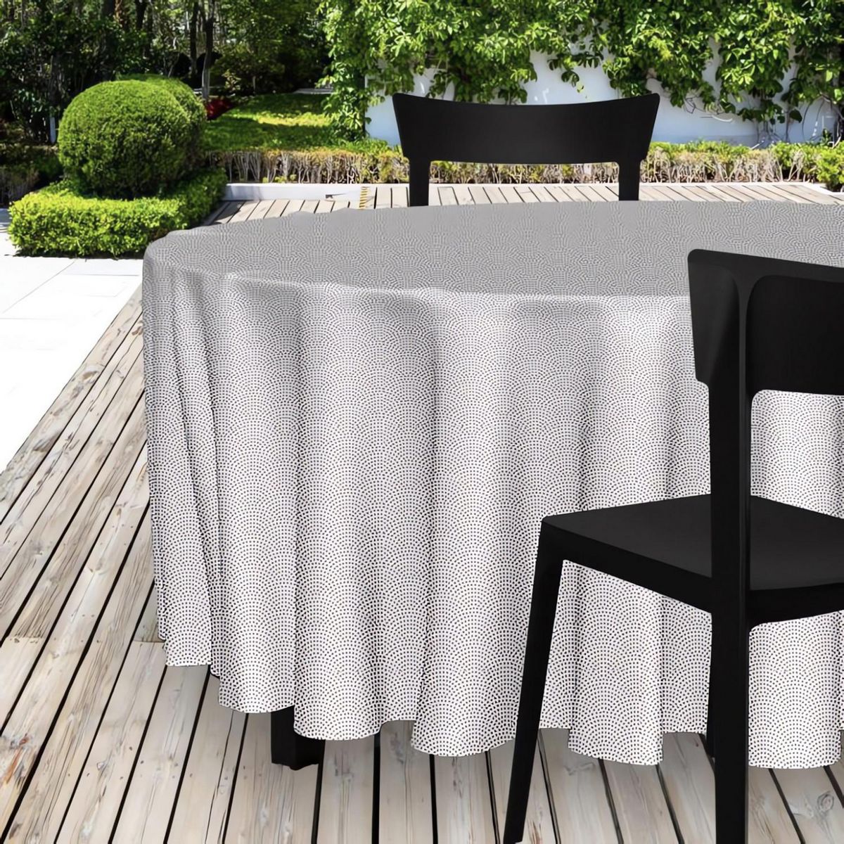 Soleil d'ocre Nappe toile cirée ronde 160 cm PAON blanc