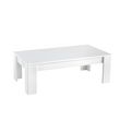 Table basse de salon moderne laqué brillant L126cm MILANO. Coloris disponibles : Blanc