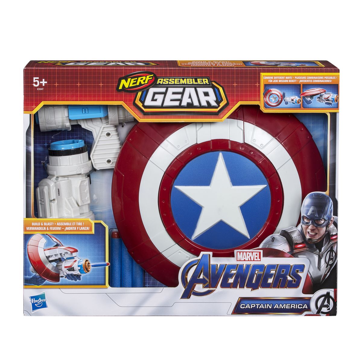 HASBRO Nerf Assembler Gear - Coffret bouclier + blaster - Avengers Captain  America pas cher - Auchan.fr