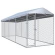 Chenil exterieur avec toit pour chiens 760x190x225 cm