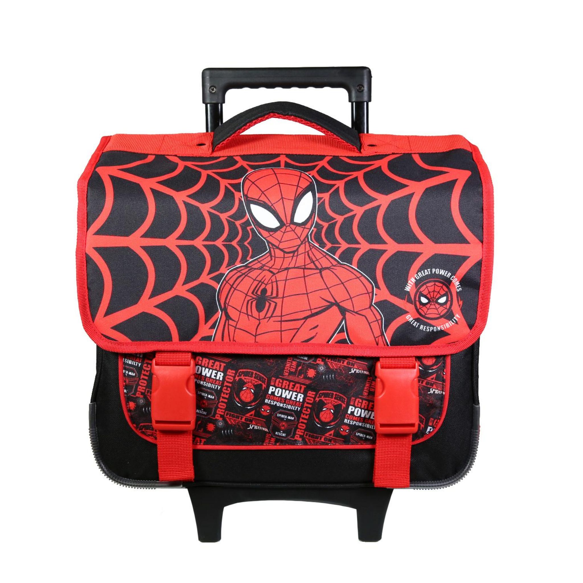 Bagtrotter BAGTROTTER Cartable roulettes 38 cm Spider Man Noir