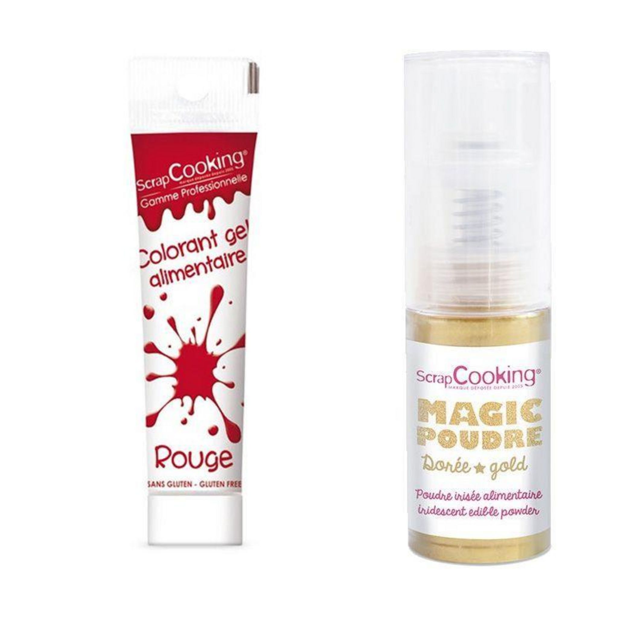 SCRAPCOOKING Gel colorant alimentaire rouge 20 g + Poudre