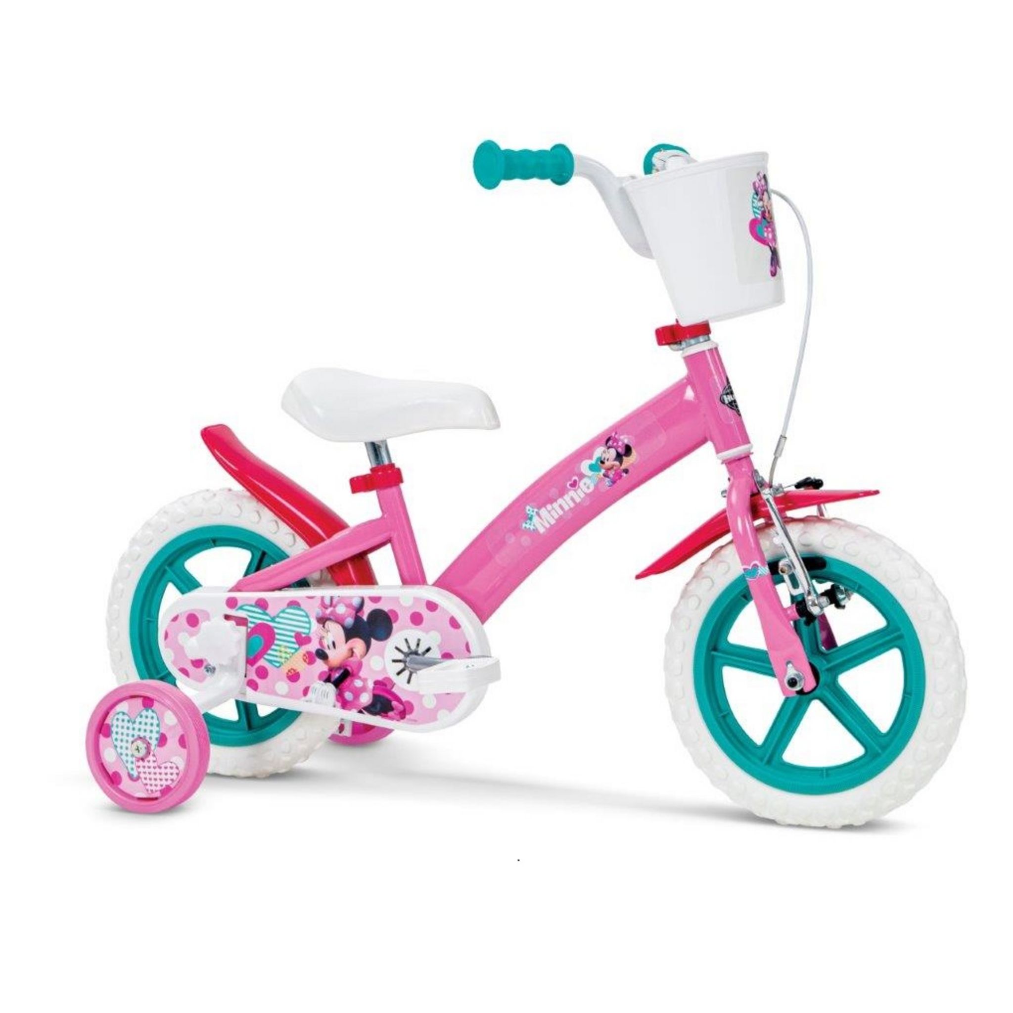 Vélo 12 Fille Licence Reine des Neiges pour enfant de 3 à 5 ans avec  stabilisateurs à molettes - Panier avant - 1 frein au meilleur prix