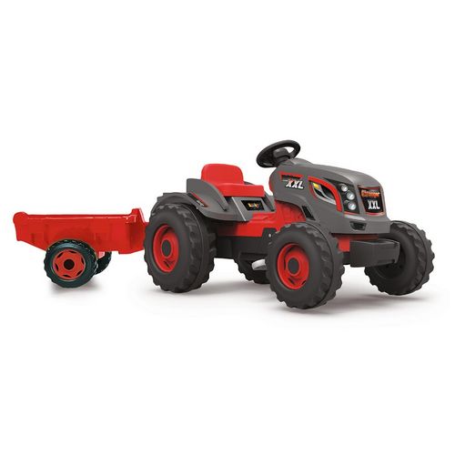 Tracteur stronger gris/rouge XXL et sa remorque