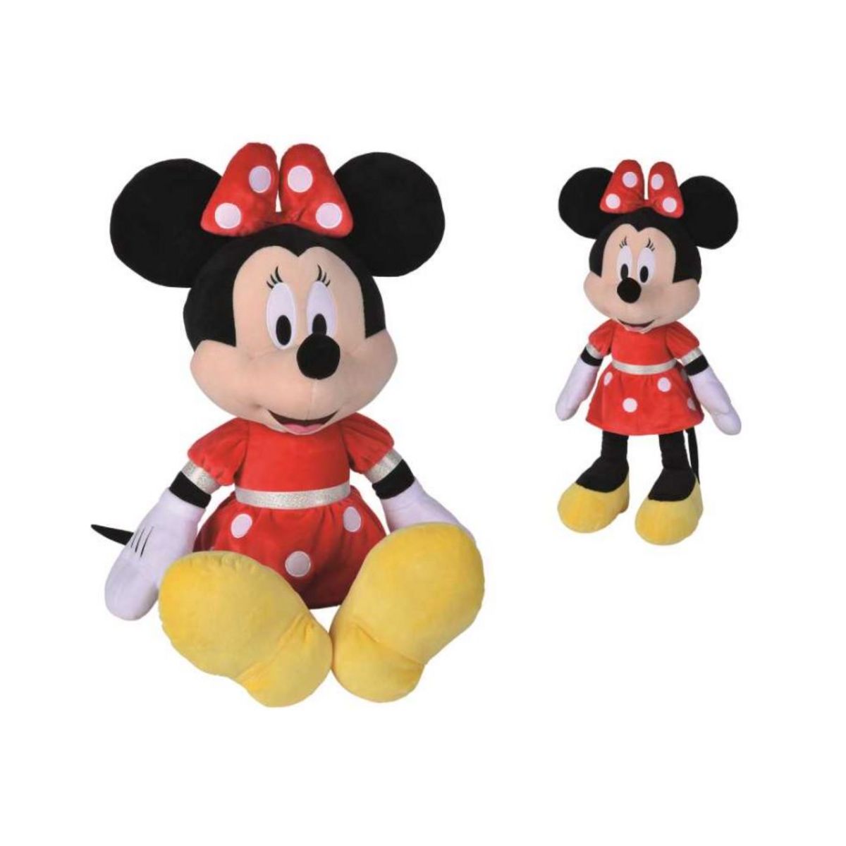 SIMBA Peluche Disney - Minnie Mouse en robe rouge 60 cm pas cher - Auchan.fr
