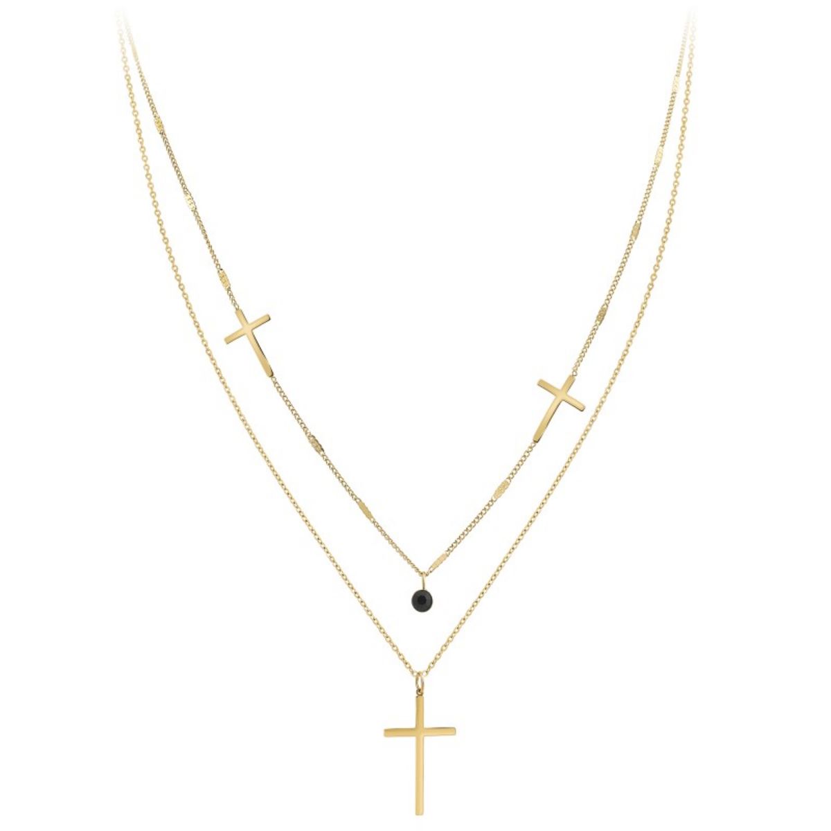  Collier croix par SC Bohème orné d'un Cristal scintillant