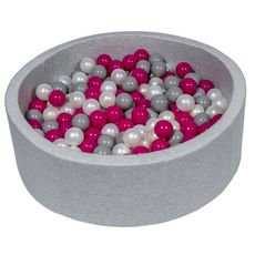  Piscine à balles Aire de jeu + 200 balles perle, rose, gris