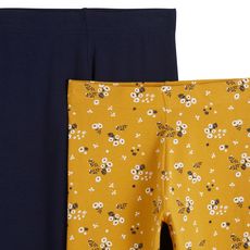 IN EXTENSO Lot de 2 leggings à fleurs fille (jaune)