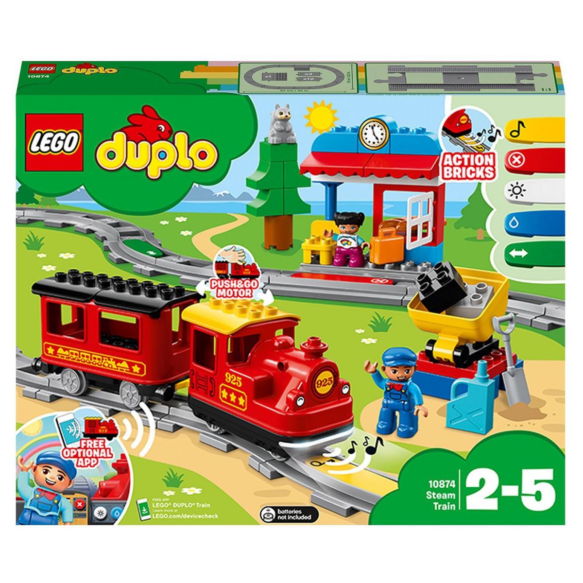 LEGO DUPLO 10874 Le Train à Vapeur, Jouet de Locomotive
