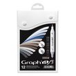 Youdoit Set 12 marqueurs Graph'It Brush & Extra Fine - Mix Greys