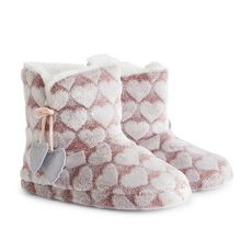 Chaussons coeurs fille (Rose)