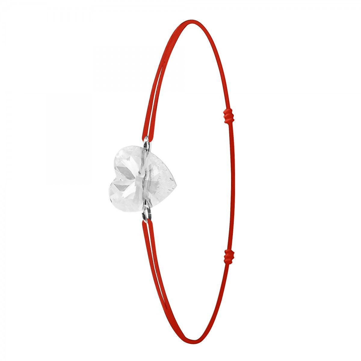 SC CRYSTAL Bracelet élastique rouge et coeur SC Crystal orné de Cristaux scintillants