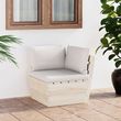 Canape d'angle palette de jardin avec coussins Epicea impregne