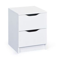 Commode meuble de rangement 2 tiroirs FALONE (Blanc)