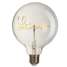 Ampoule à Led Design  Love  17cm Jaune & Transparent